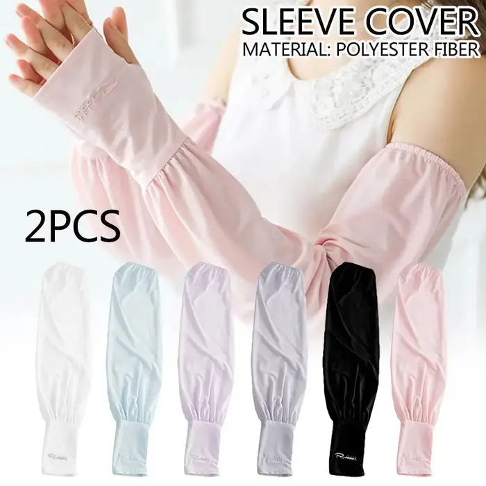 Manchons de Protection solaire amples pour femmes, manches longues en soie glacée, Protection UV, ga