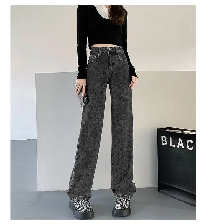 Nouveaux Styles d'automne et d'hiver adaptés à toutes les saisons, jean basique pour femmes, taille