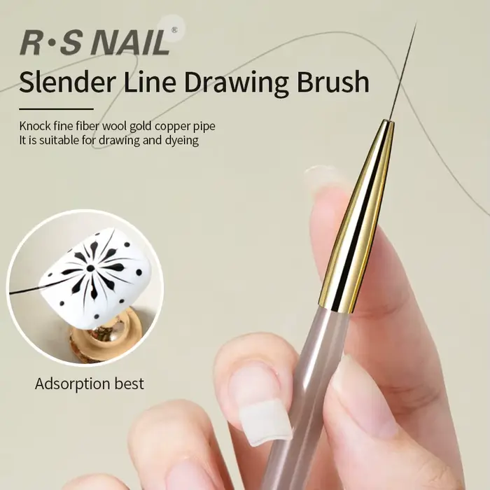RSNACanon-Pinceaux à Ongles pour Nail Art, Stylo de Peinture à Rayures Françaises, Long Dessin Mince