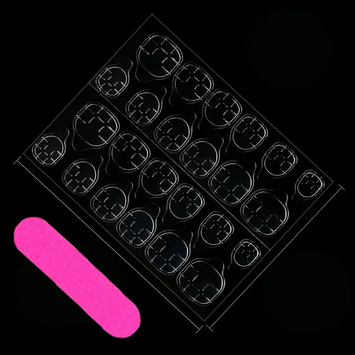 96 pièces-Style mat pressé moyen carré couleur unie ongles acrylique faux ongles cercueil acrylique
