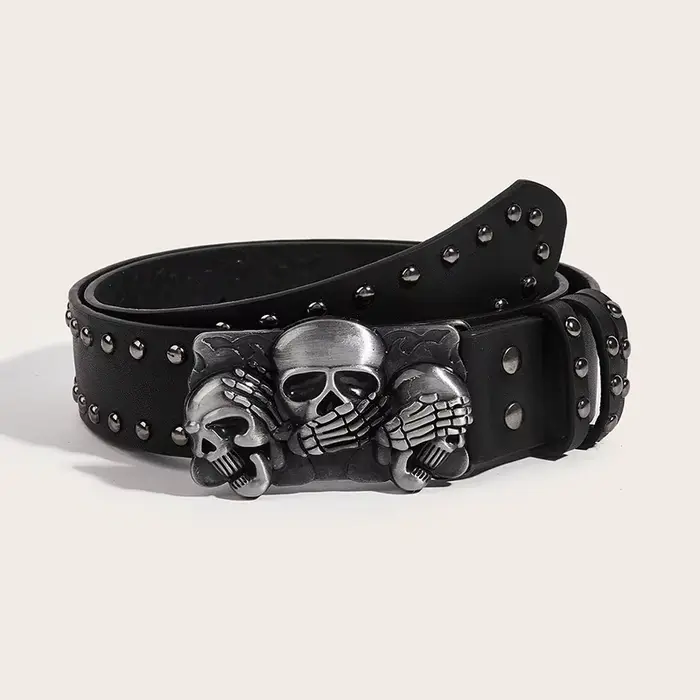 Nové vysoce kvalitní opasky pro ženy luxusní značky Punk Goth Rivet černá džíny unisex pánský opasek