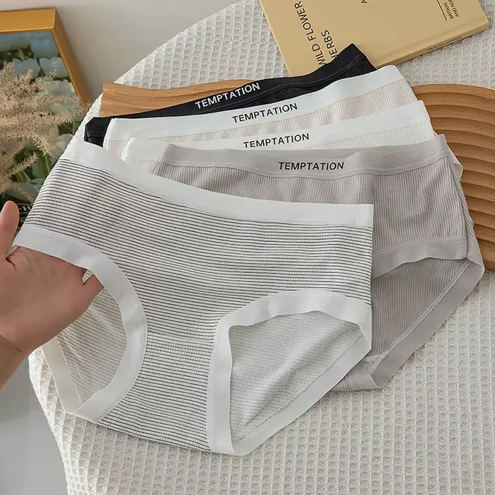 Dámské M-XL bavlněné kalhotky, sexy krajkové kalhotky, komfortní dopisy slipy pro dívky, střední velikost, bezešvé prádlo, dámské spodní prádlo