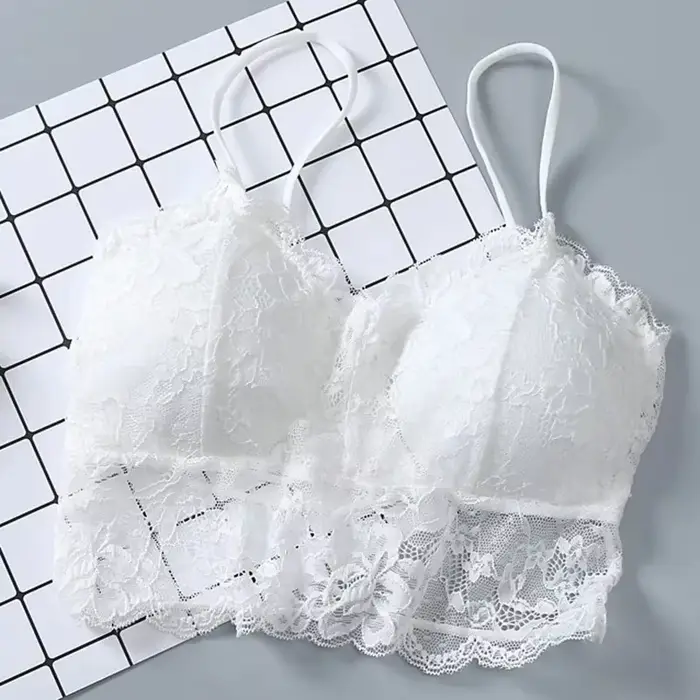 Letní dámská krajková sexy halenka bez rukávů s vycpávkami Bralette podprsenka Bustier se zipem na zádech Club bolerko nádrž spodní prádlo