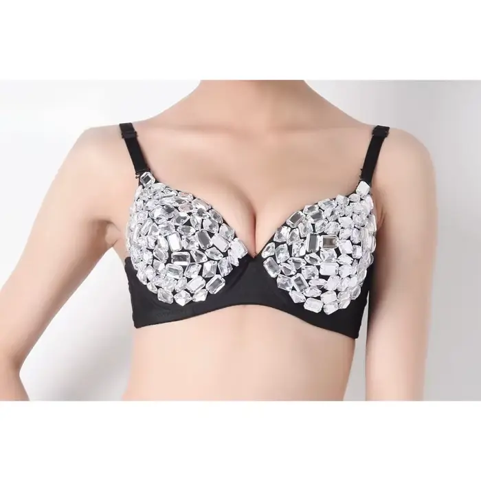 Personnalisé Bar discothèque femme DJgogo scène Performance luxe diamant soutien-gorge Jazz danse du ventre chanteur pôle danse Rivet soutien-gorge