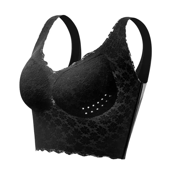Soutien-gorge sexy sans couture en dentelle polyester pour femmes grande taille M-6XL push up confortable occassions spéciales