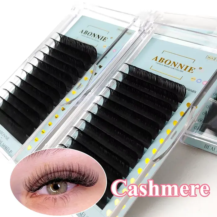 Abonnie cachemire classique Extensions de cils individuels Ultra mat noir cils moelleux Cilia toutes