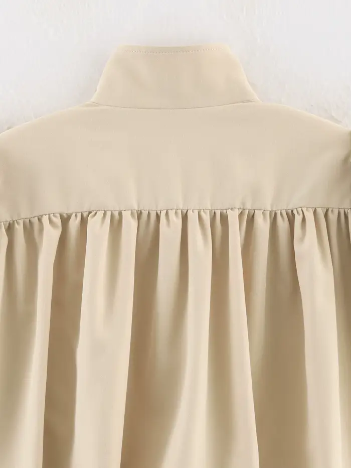 Zevity – manteau court chic à plis pour femmes, veste décontractée rétro à manches longues, vêtement
