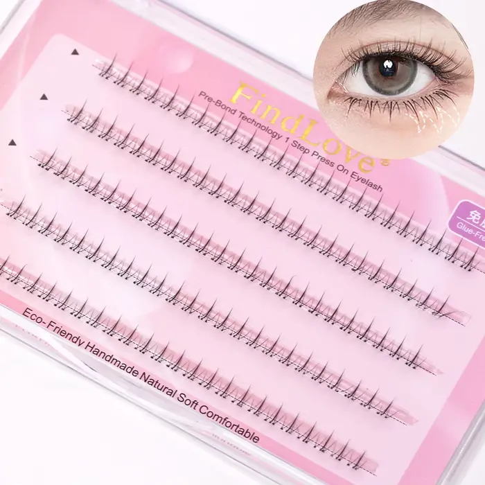 FindLove pré-collé cils inférieurs aucune colle nécessaire ensemble d'extension de cils naturel réut