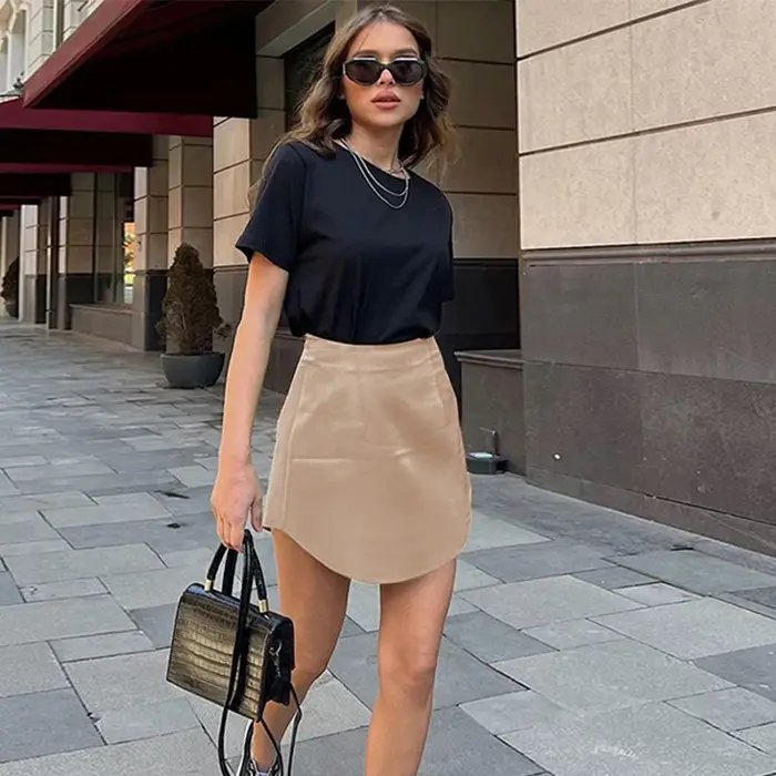 Elegantní empírové mini saténové šaty s vysokým krejčím pro ženy pro letní příležitosti a streetwear