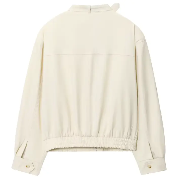 HXAO 2025 femmes Bomber veste automne hiver bouton surdimensionné vêtements d'extérieur Beige à manc