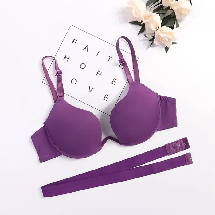 Dámská podprsenka s nízkým střihem Push Up Sexy odhalená záda spodní prádlo hluboký V výstřih křížová