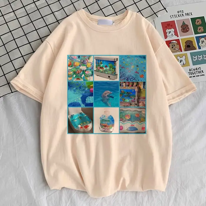 Frutiger Aero top t-shirts femmes kawaii Y2k graphique coloré Punk t-shirt confortable coloré Y2k Gr