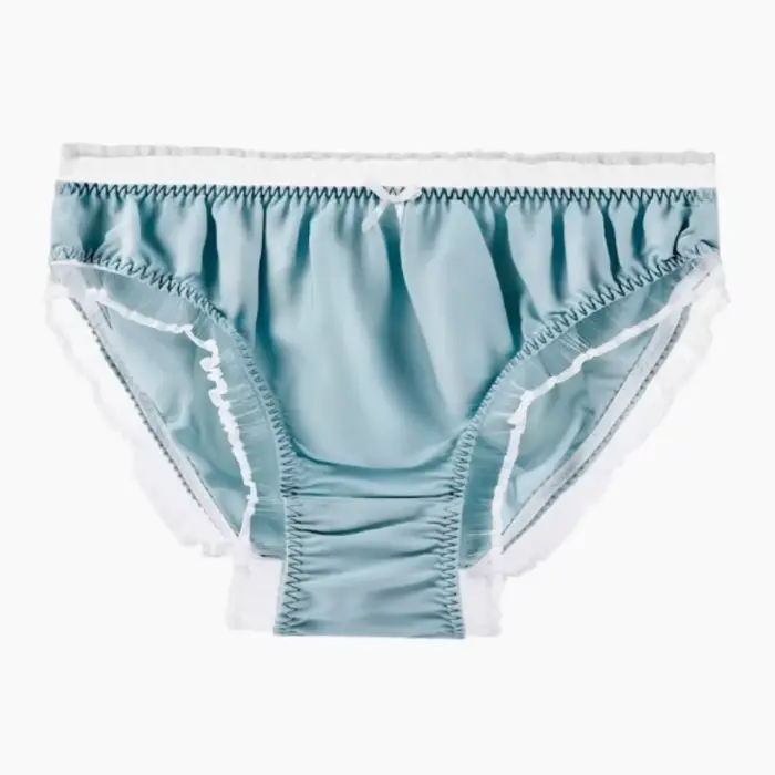Unisex morušové hedvábné spodní prádlo, slipy hladké s volánky, Sexy, pohodlné, měkké a lesklé, erotické kalhotky pro páry, pevné spodní prádlo s mašle