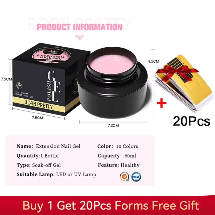 BORN PRETTY 60/30ml gelée dure Extension vernis à ongles Gel ongles français ongles nu rose blanc cl
