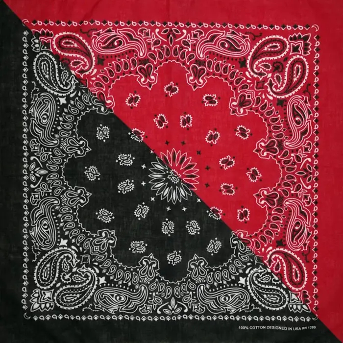 Nouvelle mode Hip Hop 100% coton Bandana carré écharpe 55 cm * 55 cm noir rouge Paisley bandeau impr