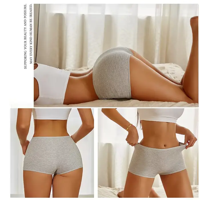 Nouvelles culottes pour femmes coton sans couture sport boxeurs sous-vêtements femme couleur unie slips confortable Lingerie intime caleçon XS-XL