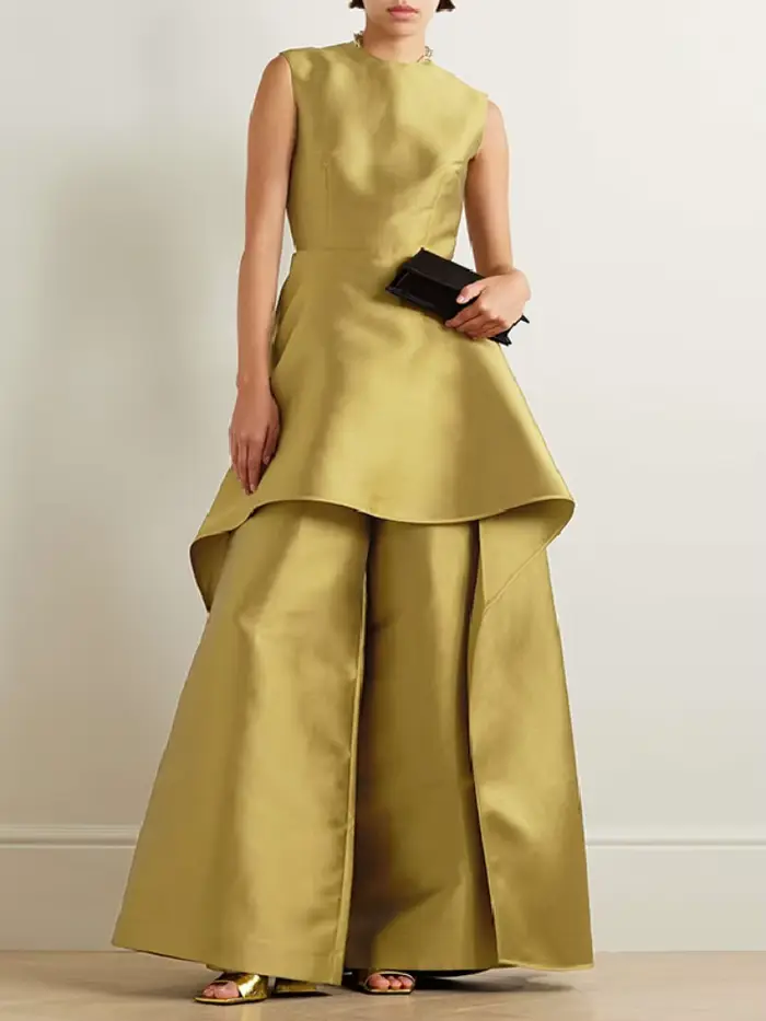 Missuoo 2025 nouvelle robe de soirée pour femmes combinaison col rond sans manches a-ligne pantalon 