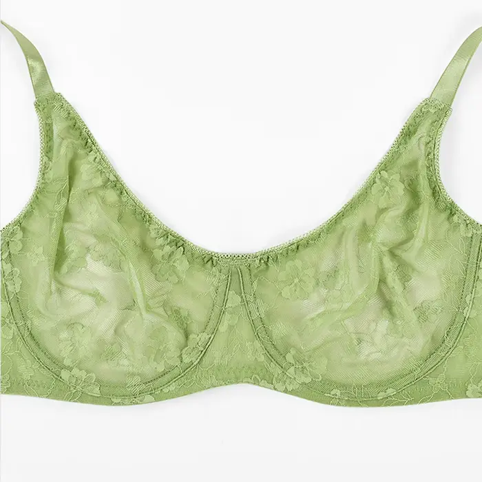Soutien-gorge Meliyuu en élasthanne et polyamide avec dentelle fleur pour femmes grandes tailles confort ajustable sans doublure occasions spéciales
