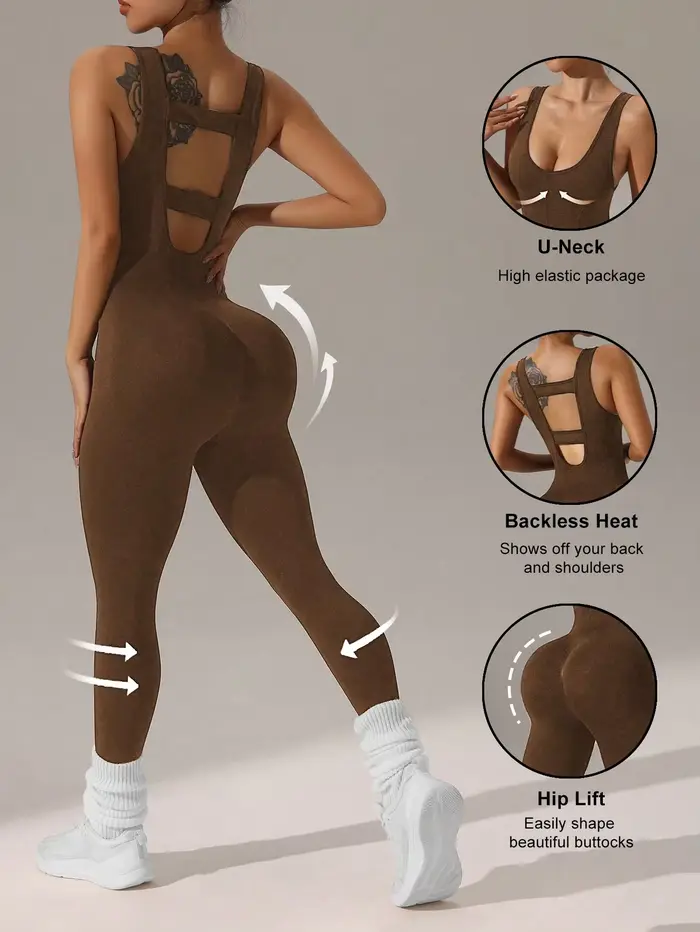 Sexy sportovní oblek s nylonovým a elastanovým výstřihem pro ženy, ideální pro běh a jógu, k dispozici ve 4 barvách, pro všechna roční období