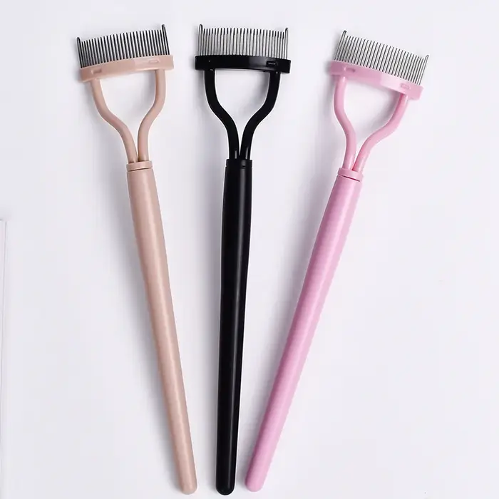 Séparateur de cils dents métalliques recourbe-cils droit maquillage de beauté brosse à cils en acier