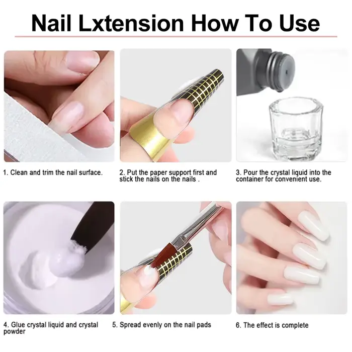 Kit d'ongles en poudre acrylique monomère, liquide acrylique pour Extension d'ongles, ensemble de ma
