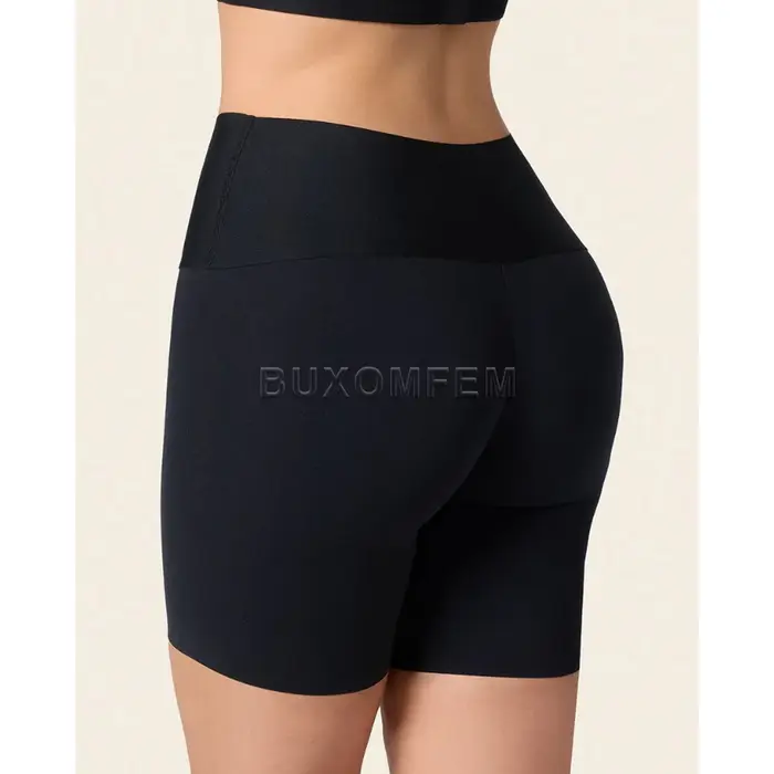 Vysoký pas břišní fitness šortky, bezešvé středně kompresní kalhotky pro ženy, neviditelné spodní prádlo Push Up Slim Fit