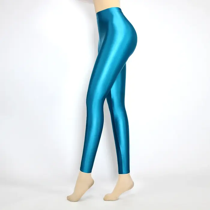 Pantalon satiné brillant XClocKNYoung, taille haute, sport, fitness, yoga, leggings brillants, leggi