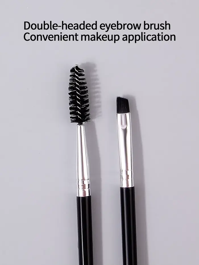Brosse à mascara noire à double tête, brosse à sourcils, peigne à mascara, rafraîchissement du maqui