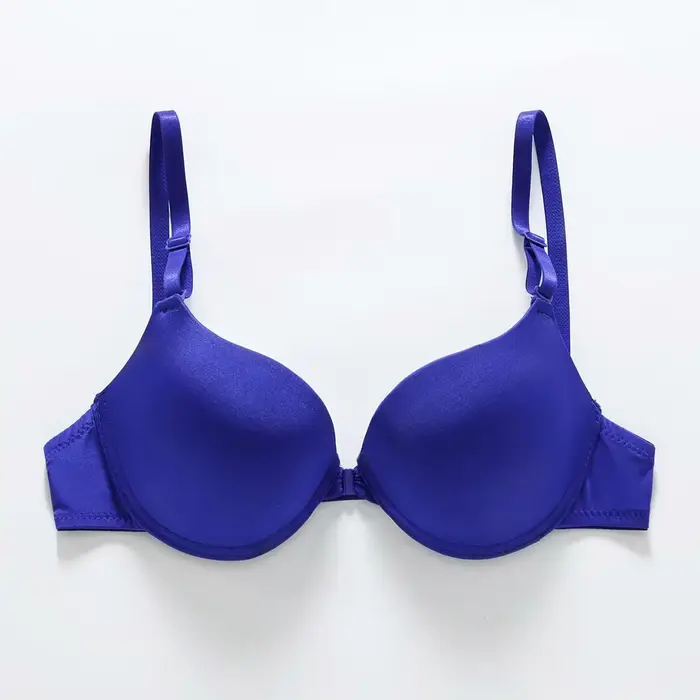 Soutien-gorge froncé pour femmes, fermeture frontale, décolleté en V profond, à armatures, Lingerie solide, Push Up, dos nu, sous-vêtements intimes