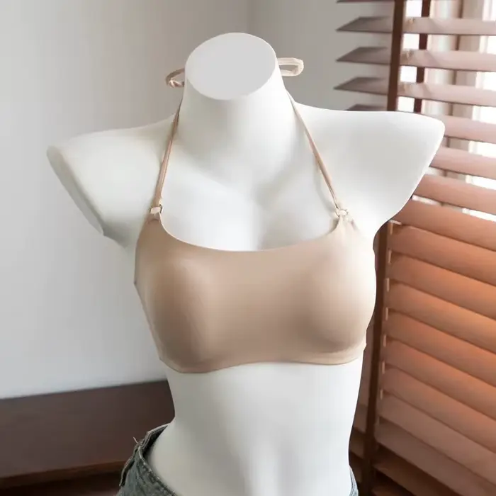 Podprsenka halter bezešvý a bez zadnice pro ženu styl americká retro proti odsunutí komfortní pro každodenní použití doma, kancelář, speciální příležitosti