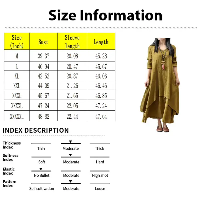 Robe longue en coton pour femmes, décontractée, à la mode, avec boutons, couleur unie, pour document