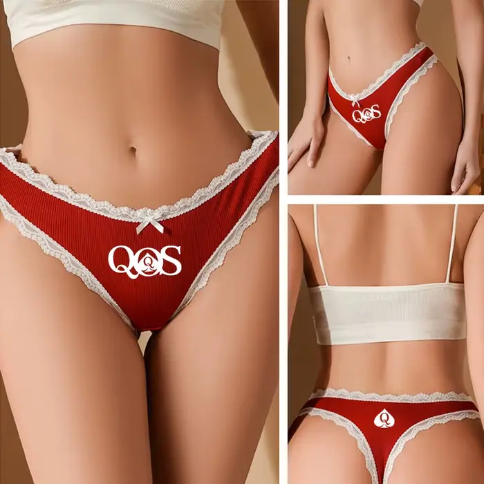 Sous-vêtements Sexy en dentelle pour femmes, culotte taille basse avec nœud, mode reine des pelles,