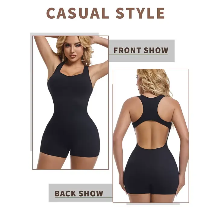 Combinaison dos nu pour femme, combinaison une pièce, barboteuse sexy, costume de batterie