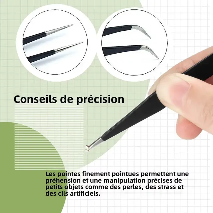 černá a bílá antistatická nerezová ocel přesné klipy pro Nail Art řas rozšíření a profesionální make-up