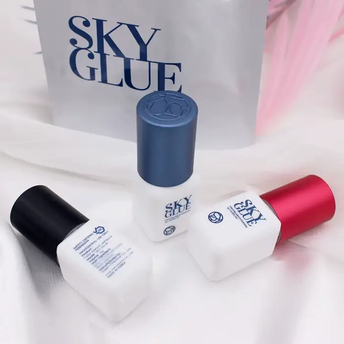 1 bouteille de colle SKY pour Extensions de cils 5ml Original Sky S + noir rouge bleu capuchon faux 