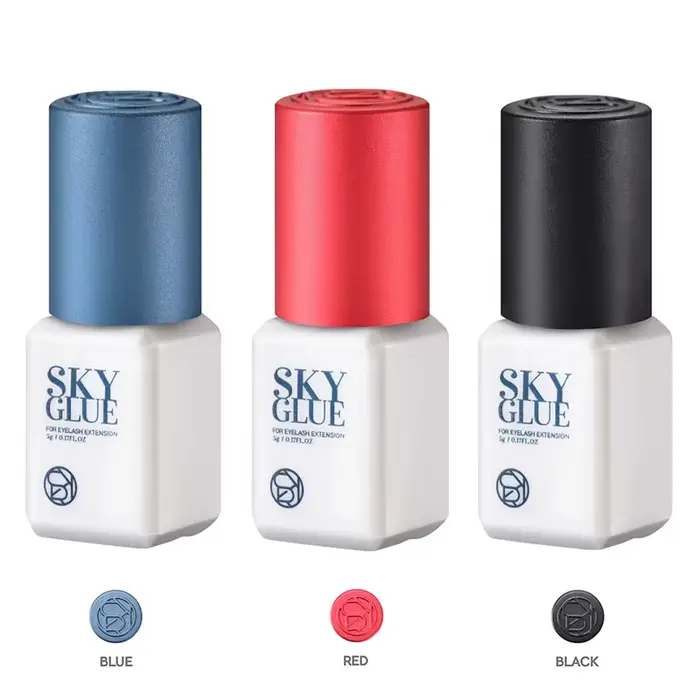 1 bouteille de colle SKY pour Extensions de cils 5ml Original Sky S + noir rouge bleu capuchon faux 