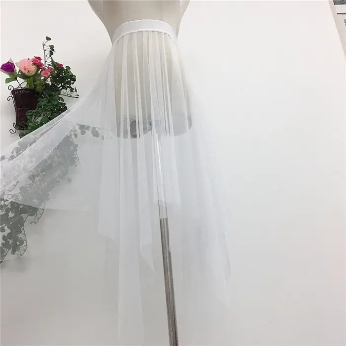 Jupe plissée en maille transparente pour femmes, Tutu en Tulle, taille haute, longue jupe noire irré