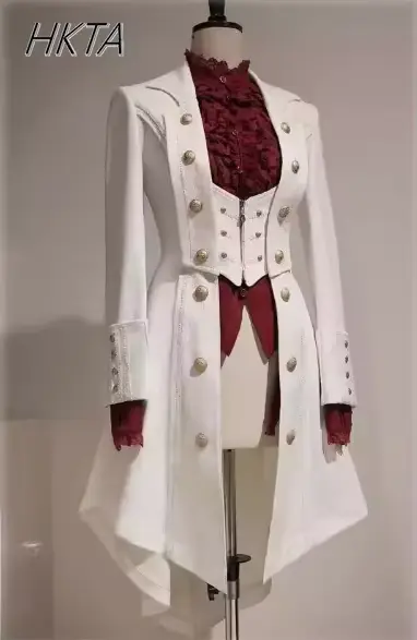 High Sense – Trench-Coat Y2k pour hommes et femmes, Robe gothique foncée, manteaux longs Lolita, vêt