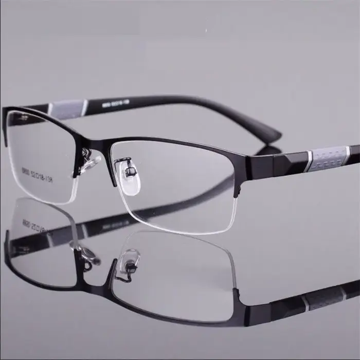 Lunettes de lecture anti-lumière bleue en métal pour hommes, lunettes myopes, lunettes d'affaires, d