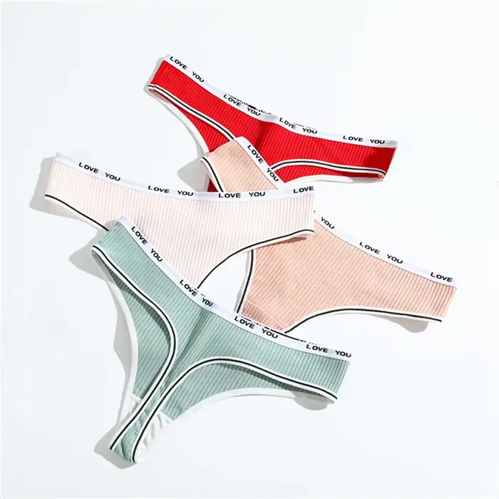 G-String bavlněné tanga pro ženy, tanga žabky, velké velikosti, spodní prádlo, dopisy, opasek, sexy, spodní prádlo pro dívky, EU, S-L, 3 kusy