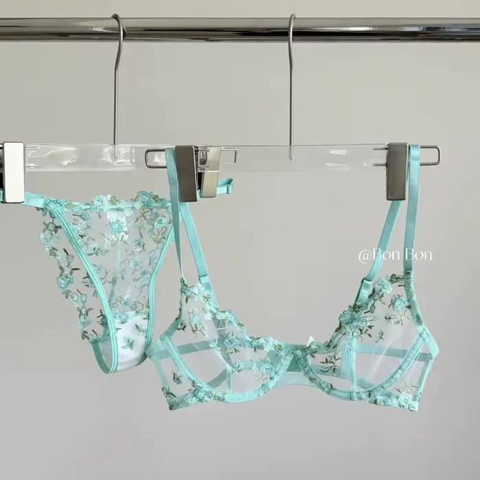 Elegantní francouzská krajková podprsenka, květinová výšivka, průhledný Mesh Bralette s měkkými nitěmi pro velká prsa, luxusní spodní prádlo, britské velikosti, trendy
