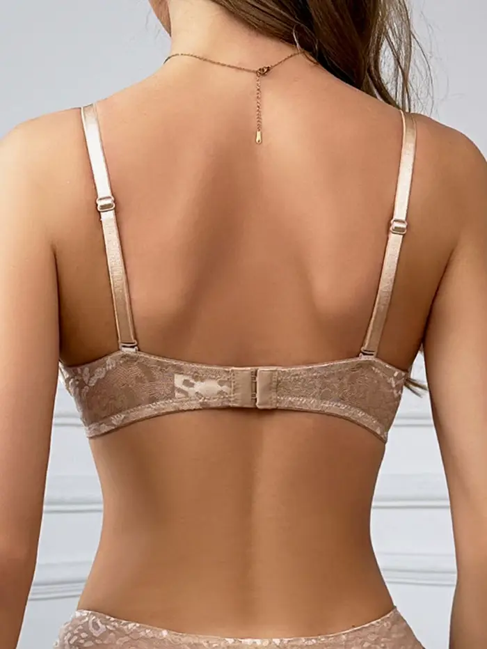 Dámská polobonnetová podprsenka s malým hrudníkem, push-up, s elegantním, čistým a sexy zády, hluboký U výstřih ve tvaru písmene V