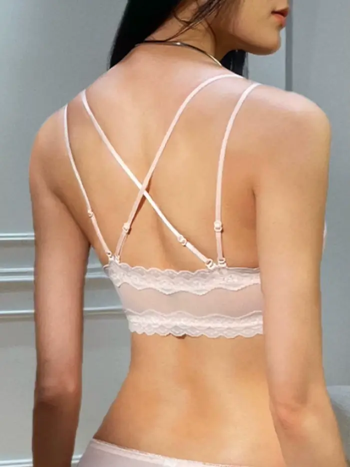 Sexy ramínko Cross Backless podprsenka, krajka okraj, Push-Up, přední uzavření, pohodlné a univerzální