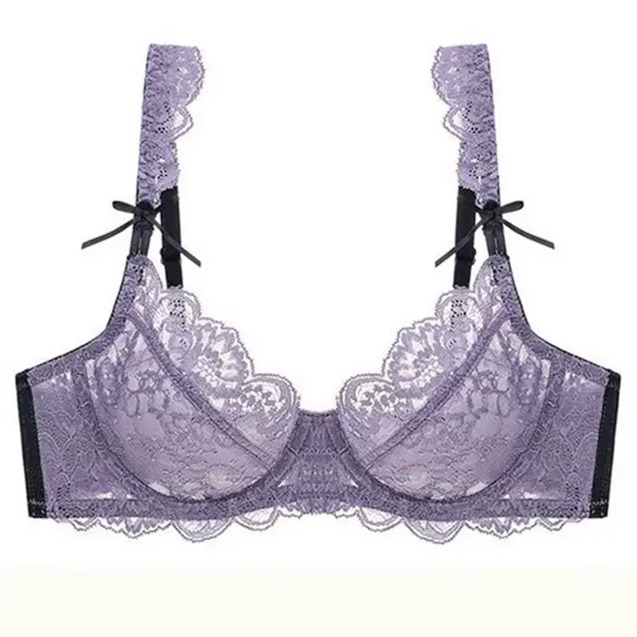 Soutien-gorge Sexy en dentelle pour femmes, sous-vêtements bonnet ABCDE, maille transparente, Ultra fine, Push Up, Lingerie féminine, nouvelle collection 2024
