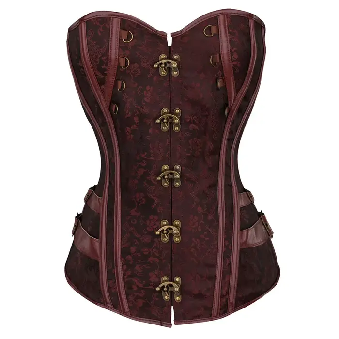 Corset Steampunk Femme Gaine Amincissante Vintage Bustier Taille à Lacets Occasions Spéciales Goths Soirées