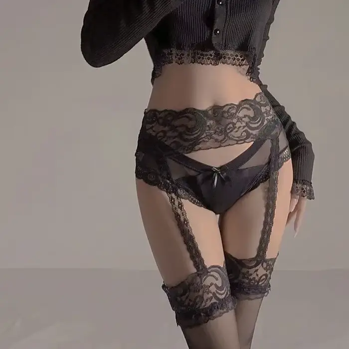Sexy krajkové punčochy pro ženy, měkké stehenní punčochy, podvazkový pás, na koleno, květinové punčocháče, nová móda