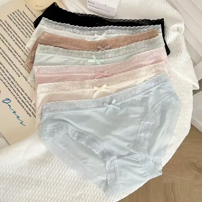 3 kusy dámské nízko střižené kalhotky Sexy krajka rychleschnoucí slipy