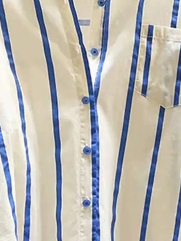 Chemise surdimensionnée à rayures bleues pour femmes, Design jeune, Patchwork, à la mode, début d'au