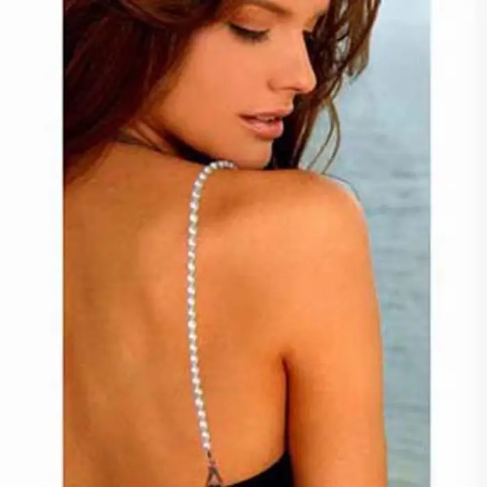 Soutien-gorge réglable avec perles pour femme, bretelles sexy, lingerie initiée pour les patients, r