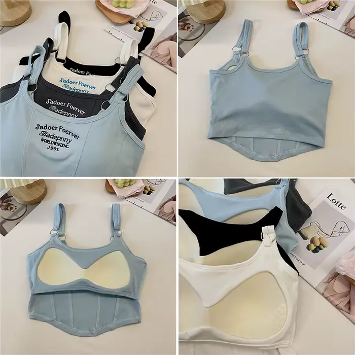 Haut court avec coussretours pour femme, ourlet irrégulier, mince, précieux, Y, décontracté, sexy, b